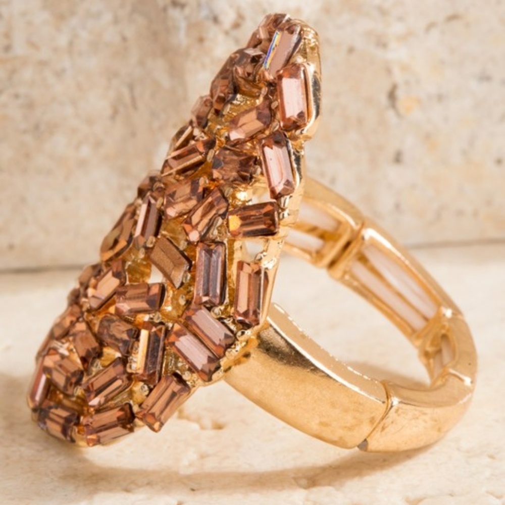 Multicolored Baguette Statement Ring - Picture 3 of 7